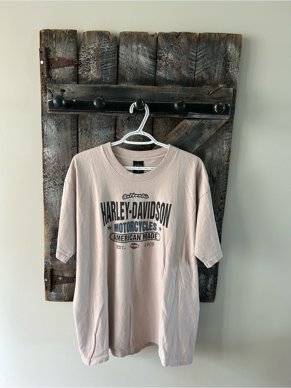 Men's Vintage 1997 Harley-Davidson Light Beige/Mauve lGraphic Tee